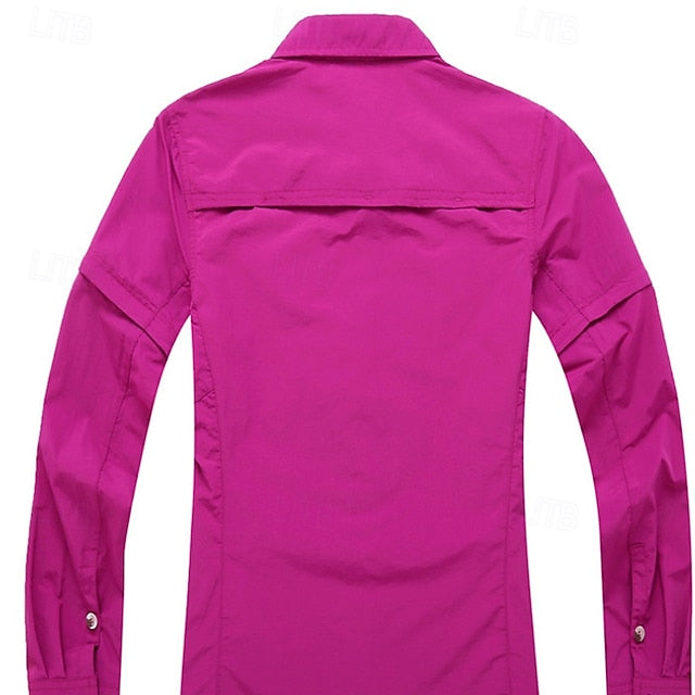 Women's Hiking Shirt Long Sleeve Turndown Top Outdoor