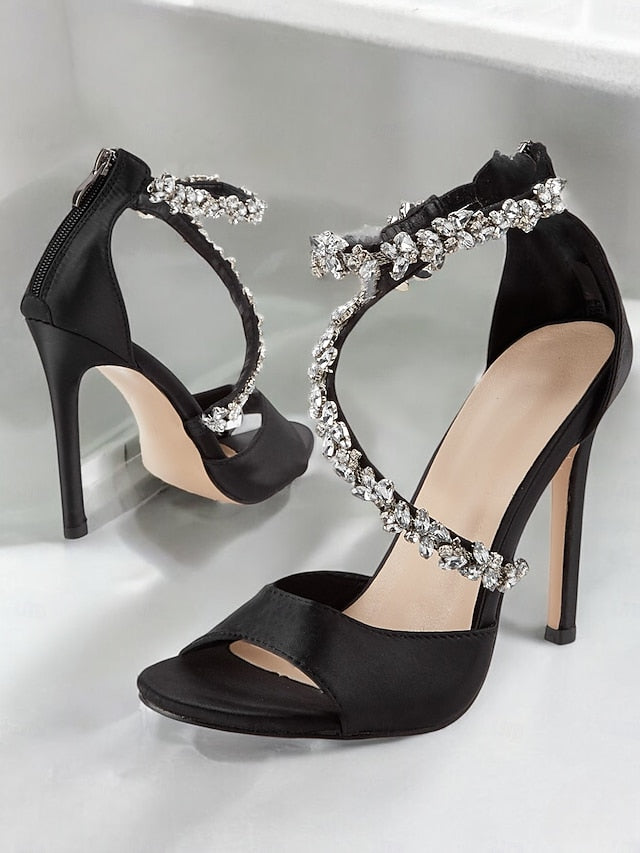 Rhinestone-Embellished Heels Stiletto Women's Elegant –