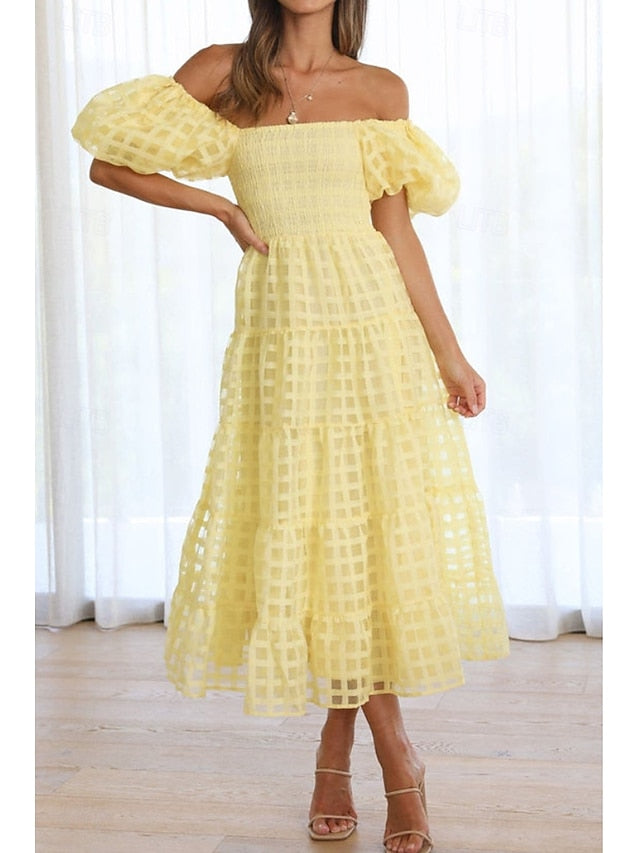 Women's Midi Dress Graduation Dress Fashion Modern Lantern