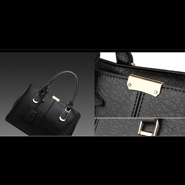 Leather Women's Green Elegant Handbag Faux – Structured