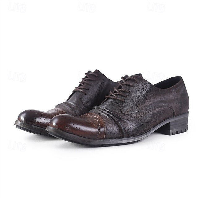 Vintage Shoes Genuine Brogue Oxford Leather Men's