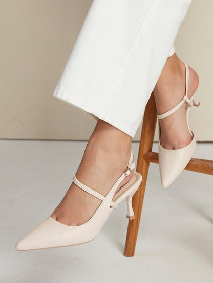 Women's Pumps Slingback Elegant Heel Nude – Kitten
