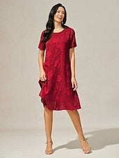 Women's Knee Length Dress Chiffon Dress Elegant Casual