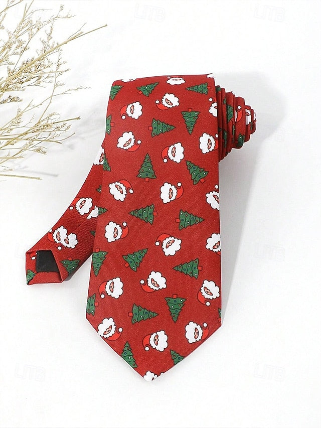 Silk Christmas Fun – Polyester Santa and Tie Tree Men's
