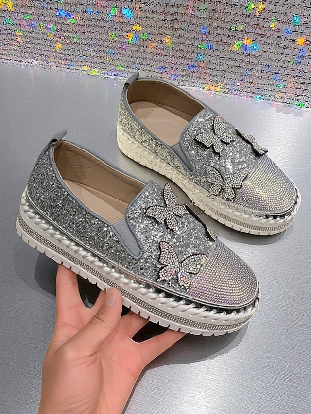 Purple Slip-On with Sneakers Glitter Platform Women's