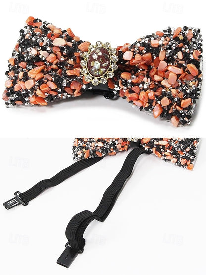 Bow Gemstone Adjustable Men's Luxury Tie – with Strap