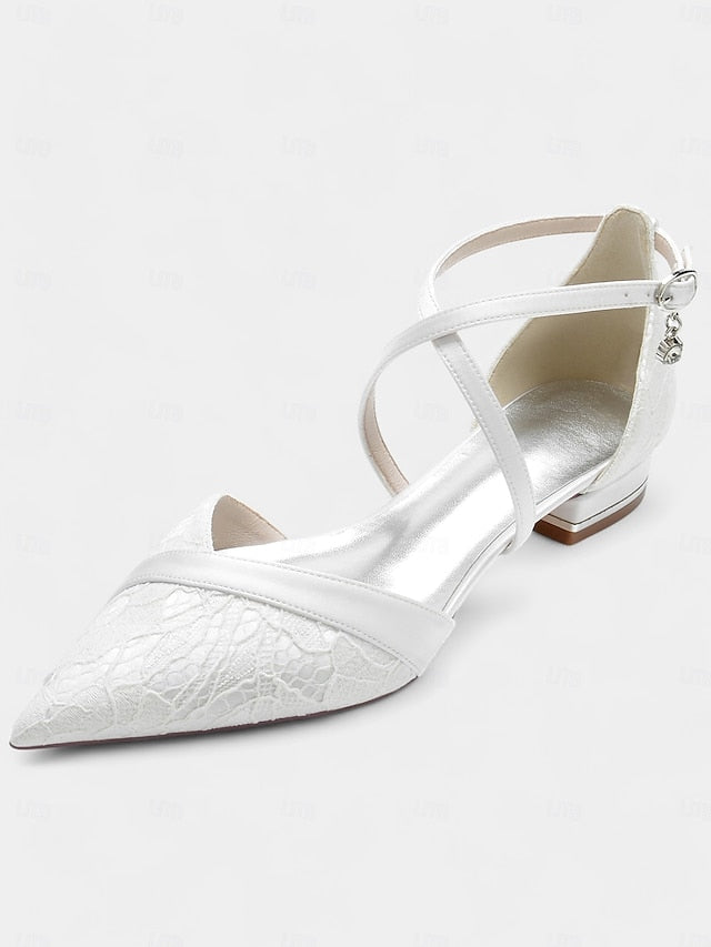 Satin Navy Shoes Overlay with for Low Lace Heel Blue Cross-Strap