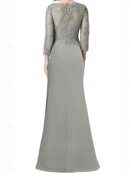 Dress of Mother Elegant Length A-Line Floor V the Neck Bride