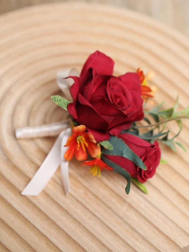 Corsage Wedding Boutonniere Elegant and – Wrist Artificial