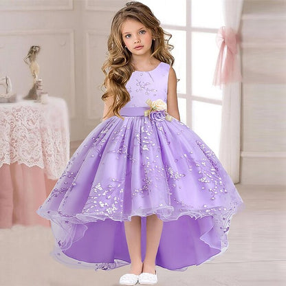 Floral Wedding Colored Sleeveless Solid Kids Dress Girls'