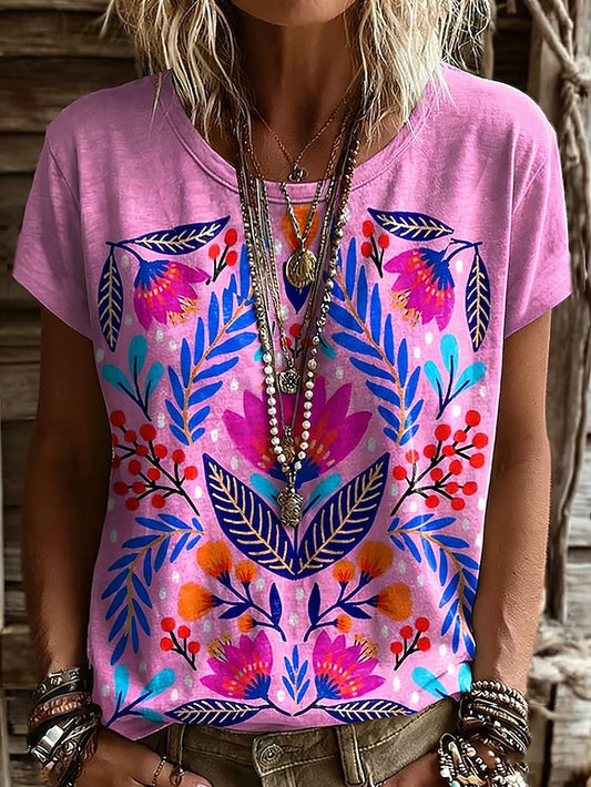Women's T Shirt Print Floral Graphic Classic Casual Short
