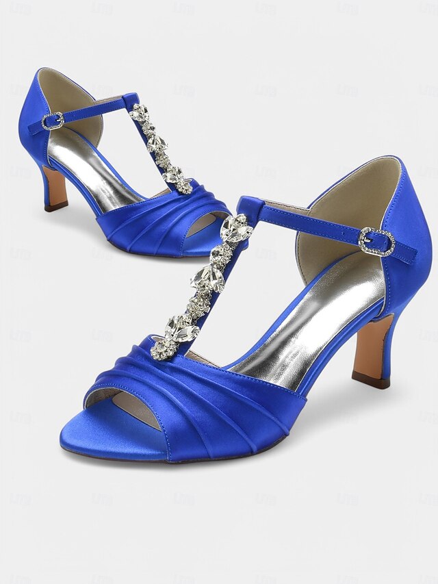 Detail Bridal White – with Crystal Open-Toe Satin Heels