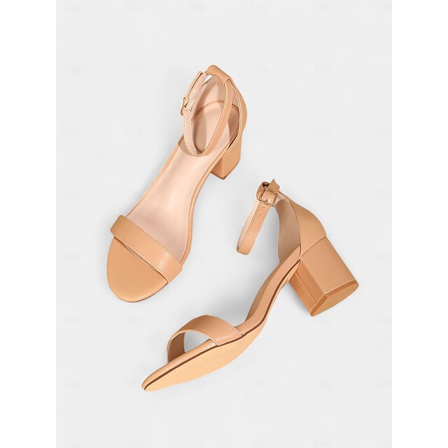 Gold Glitter Block Stylish Ankle Women's Heel Sandals with