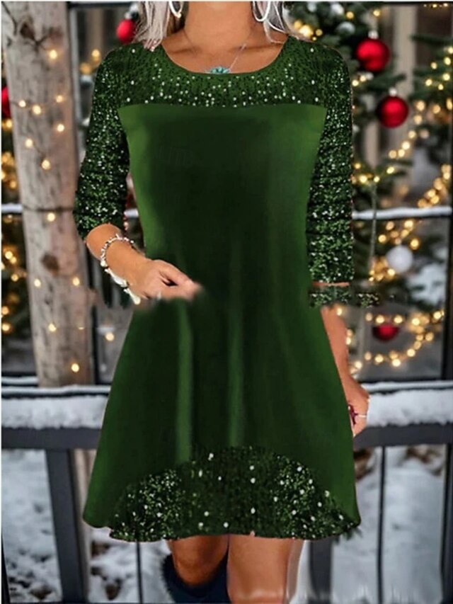 Women's Velvet Mini Dress A Line Dress Casual Daily Regular