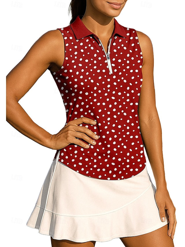 Women's Geometric Dot Sport Shirt Golf Polo Shirt Tennis