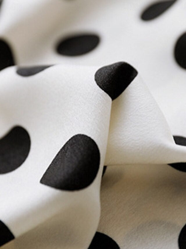 Women's Shirt Blouse Tie Front Polka Dot Active Stylish