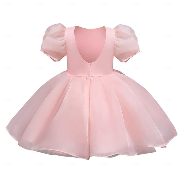 Dress Girl Color Solid Party Flower Girls' Kids