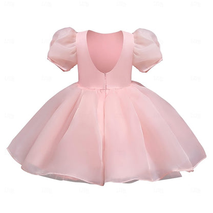 Dress Girl Color Solid Party Flower Girls' Kids