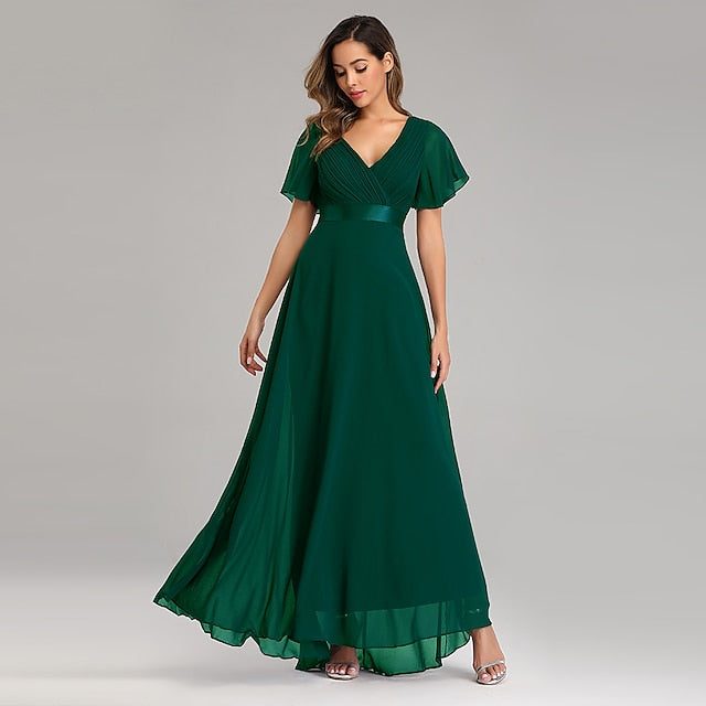 A-Line Ruched Wedding Guest Dress Beach Wedding Elegant Formal