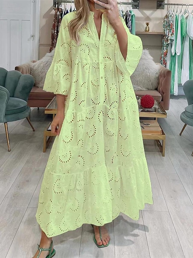 Women's Maxi Dress White Dress Lace Dress Boho Dress Casual