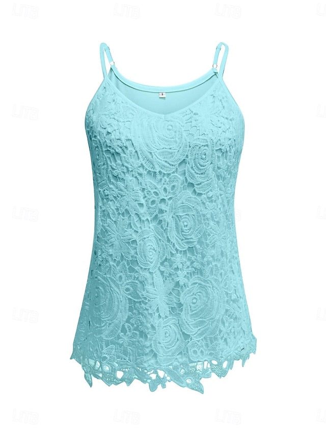 Women's Lace Tops Lace Patchwork Plain Elegant Fashion