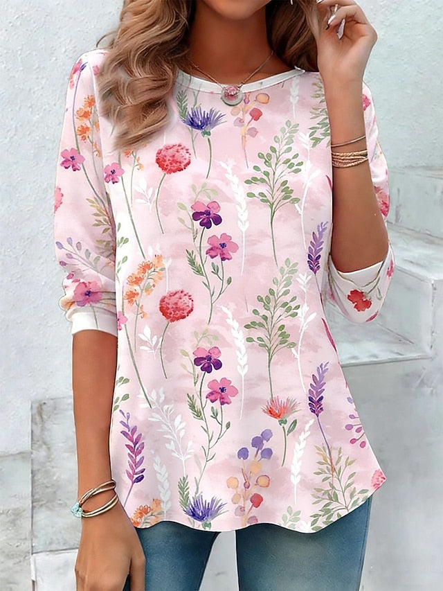 Women's T Shirt Print Floral Graphic Plants Fashion Stylish