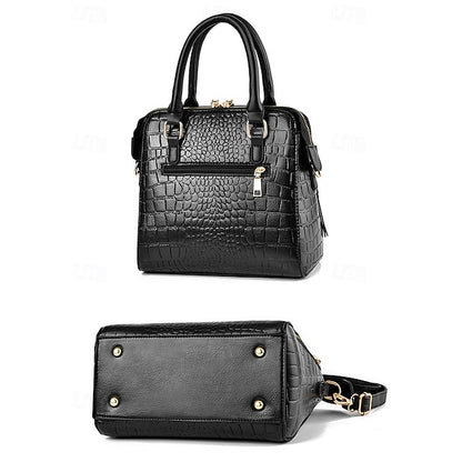 Crocodile Handbag with Women’s Leather Faux Tassel Pattern