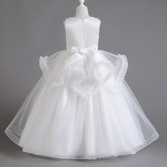 Sequin Solid Girls' Kids Color Dress Sleeveless Party