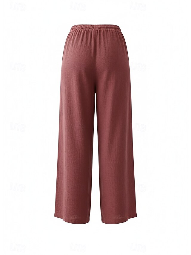 70% Linen Women's Linen Pants Culottes Wide Leg Wide Leg