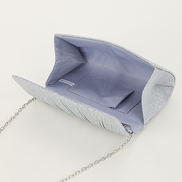Silver Purse – Evening Women's Clutch Glitter Elegant