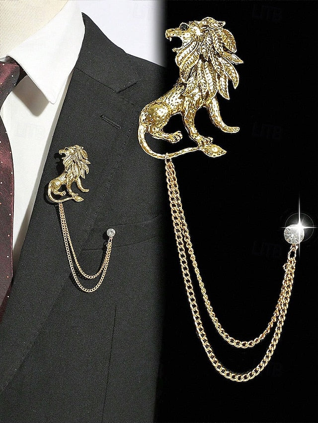 Christmas Men's with Brooch Lapel Deer Pin