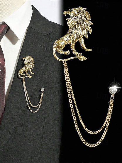 Christmas Men's with Brooch Lapel Deer Pin