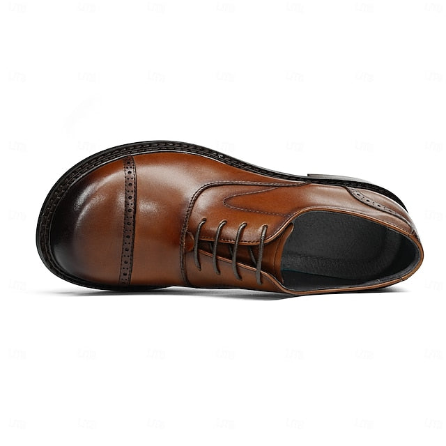 Cap First Shoes Oxford Leather Genuine Men's Toe