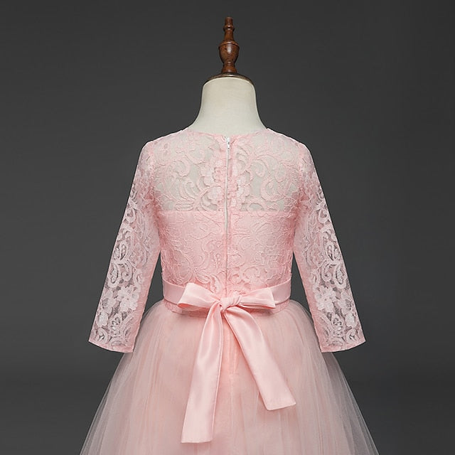 3-13 Lace Years Flower Prom Girl Dress Kids Princess