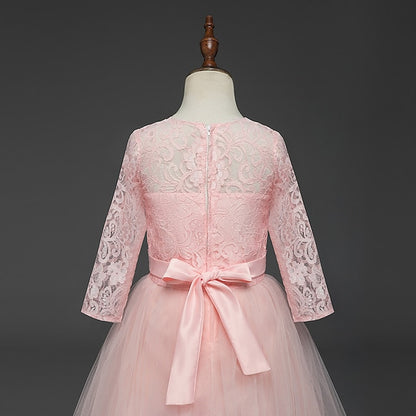 Kids Flower Prom Dress Girl Lace Years Princess 3-13