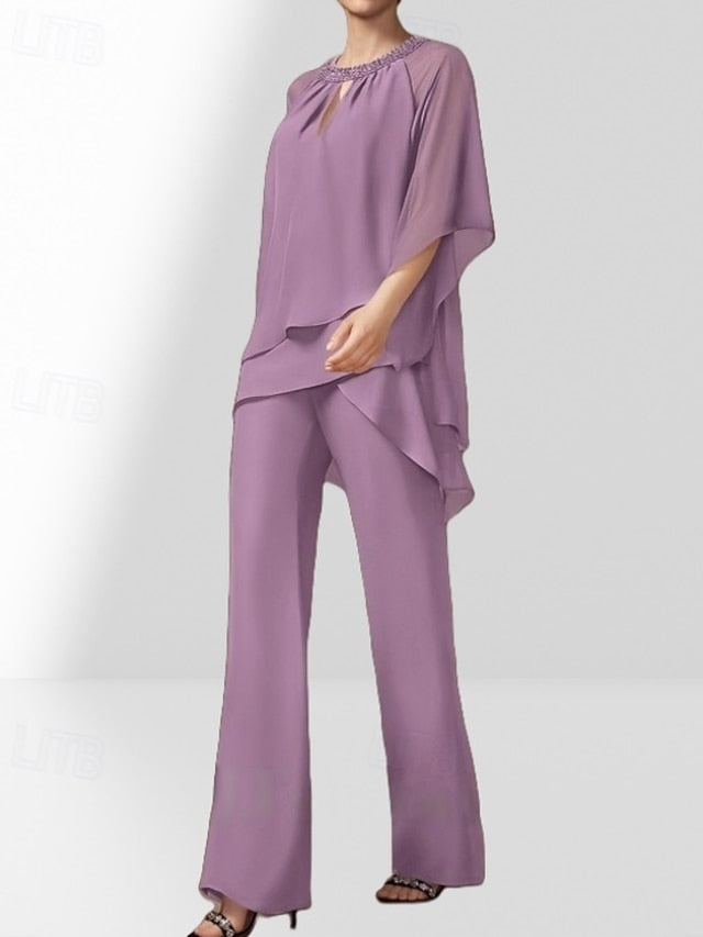 Two of Bride Dress Guest the Pantsuit Wedding Mother Piece