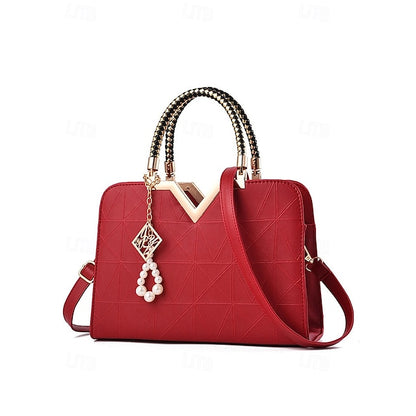 Handbag Faux with Elegant – Women's Pendant Pearl Leather