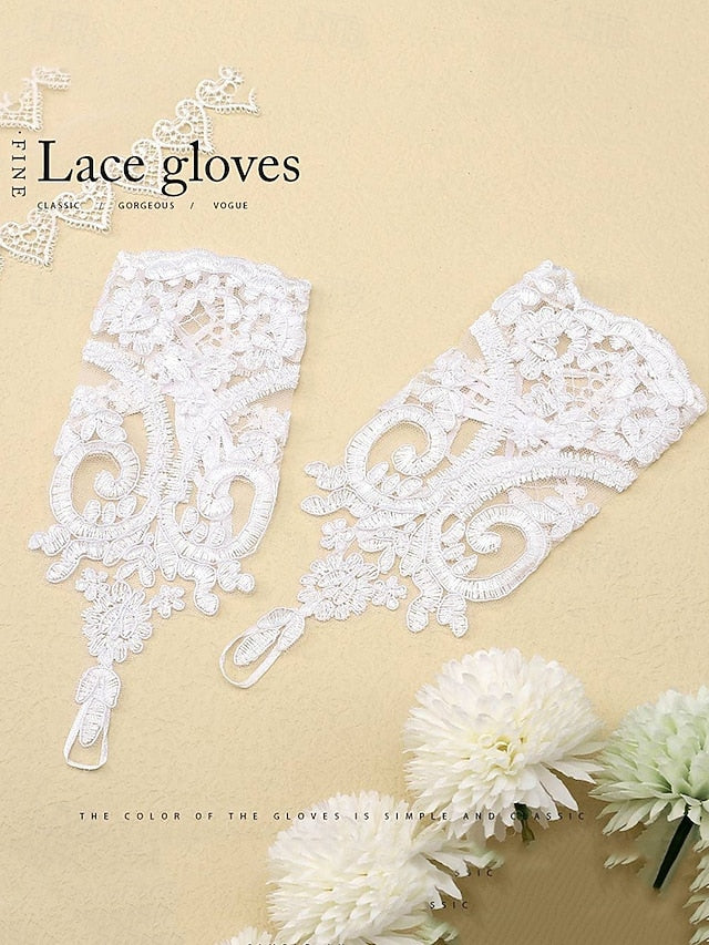 Gloves Fingerless Vintage Bridal Elegant – White Lace Wedding