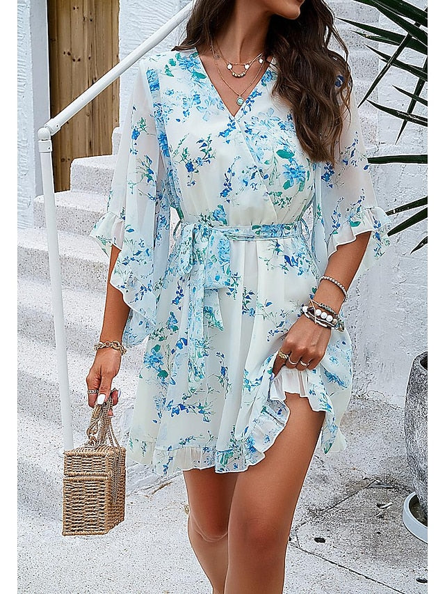 Women's Casual Dress Sheath Dress Sundress Rose 3D Print