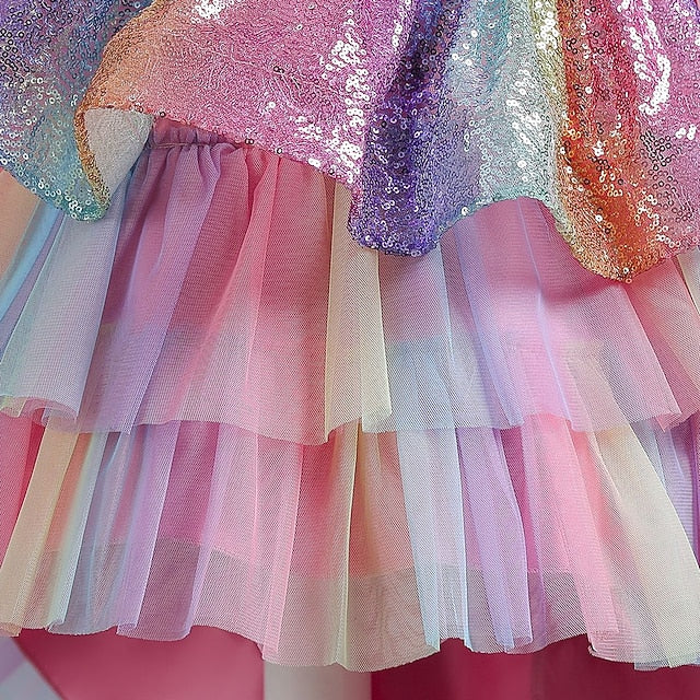 Sleeveless Dress Sequin Kids Wedding Party colour Girls'