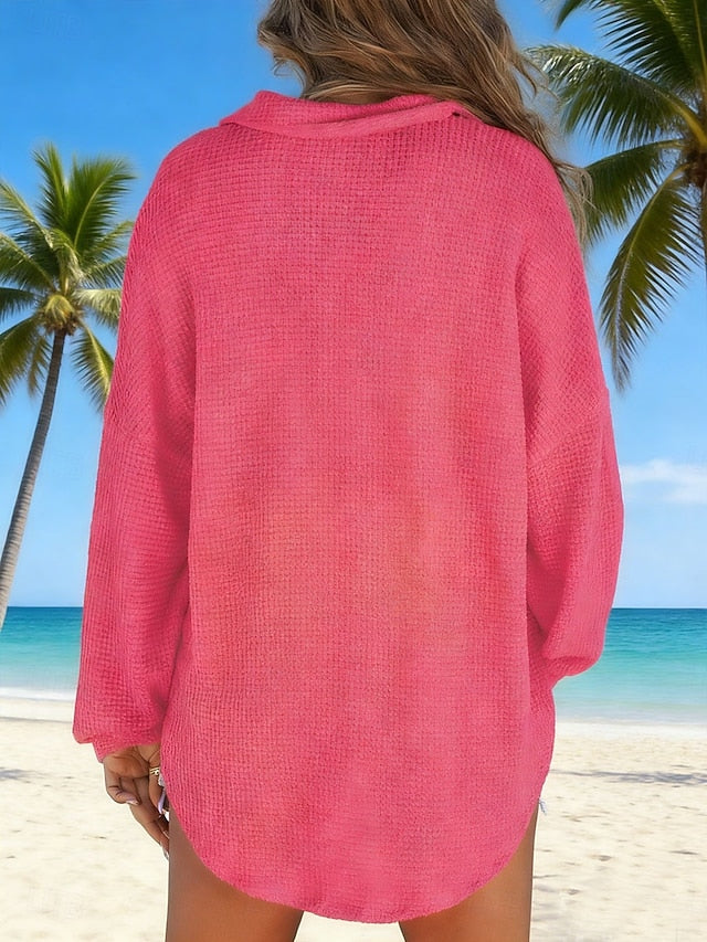 Women's Shirt Popover Shirt Summer Shirt Casual Shirt Plain