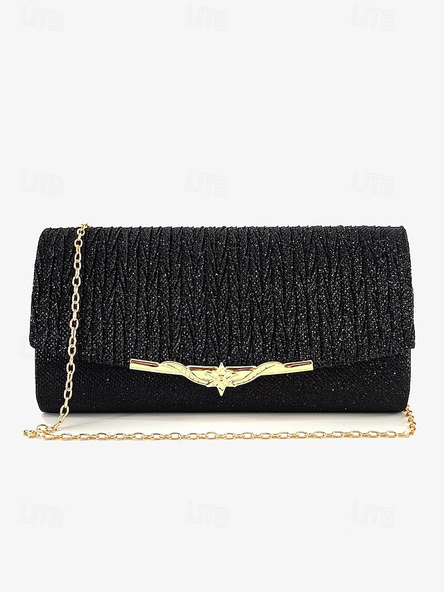 Evening Party Clutch Glitter Elegant Gold Handbag - Women's