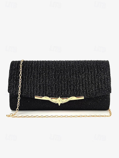 Evening Party Clutch Glitter Elegant Gold Handbag - Women's