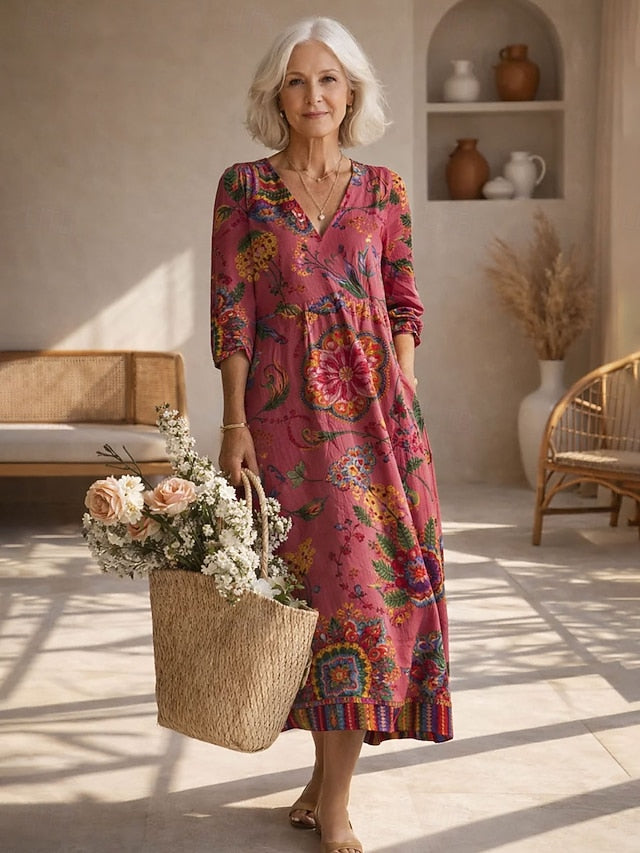 Women's Midi Dress Sundress Shift Dress Casual Party