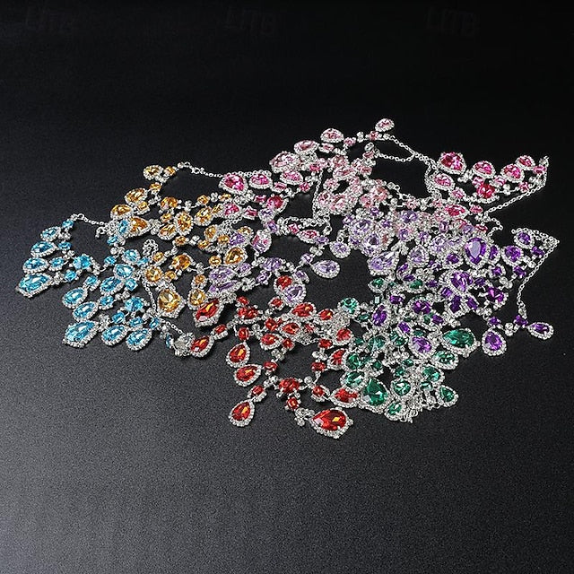 Ankle Heels Stiletto Matching Women's with Rhinestone Green