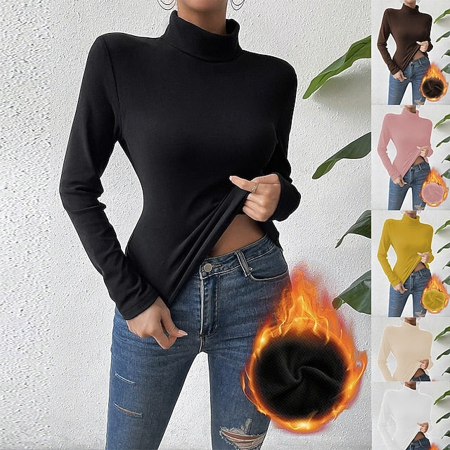 Women's Blouse Solid Color Stylish Basic Casual Long Sleeve