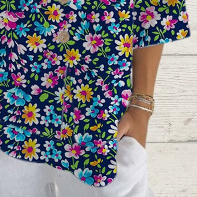 Women's Shirt Summer Tops Print Floral Graphic Classic