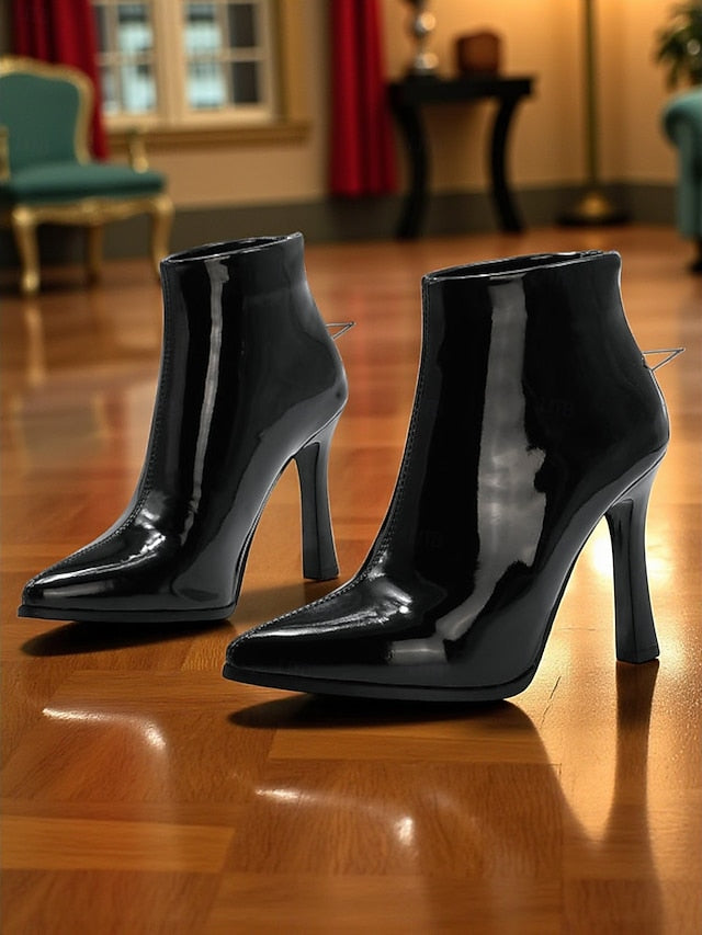 Heel with Boots Ankle Lining Faux Women's Stiletto Fur Gold