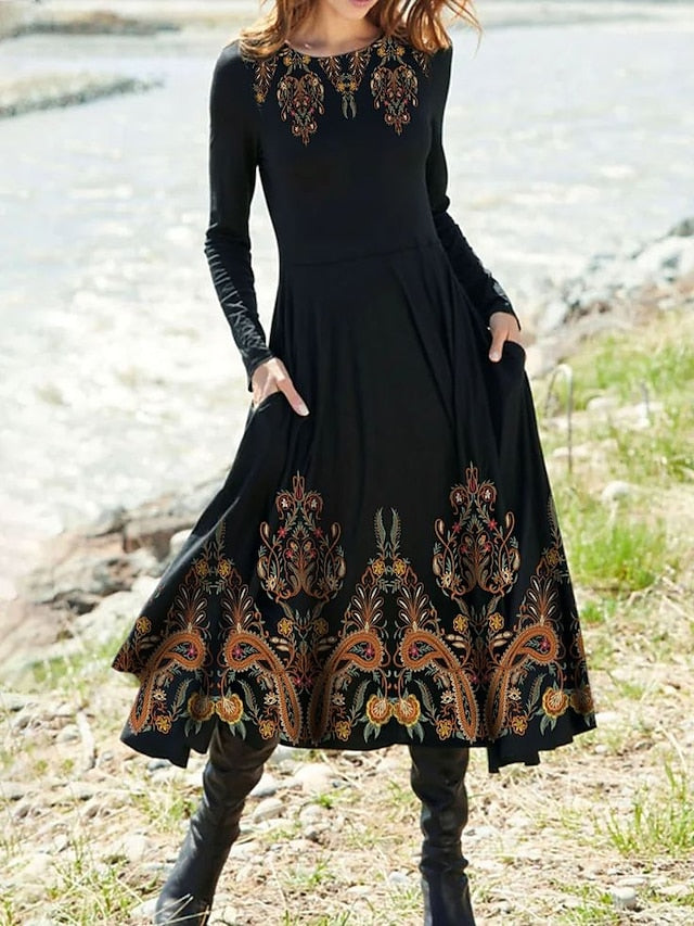 Women's Midi Dress A Line Dress Casual Dress Winter Dress