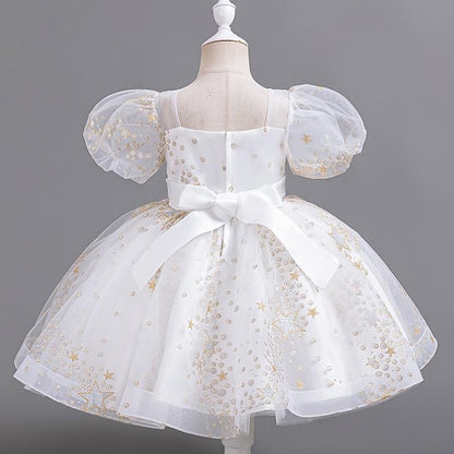 Party Flower Dress Girl Girls' Floral Sequin Kids